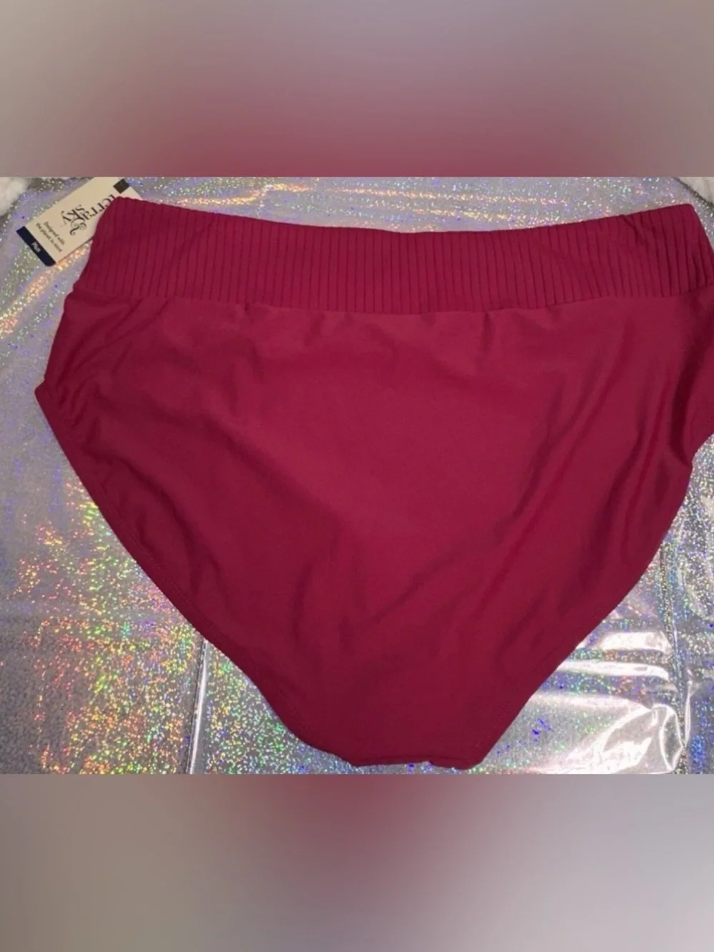 Terra & Sky Pink Womens Size 4XL Pink Swim Bottom High Waist Tummy Control NEW